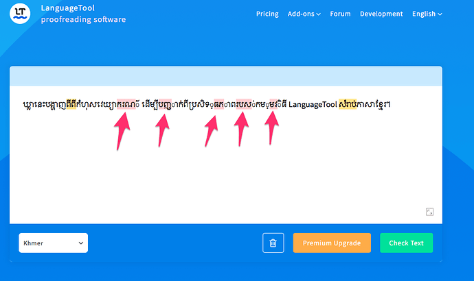 language-tool-khmer-spelling-broken