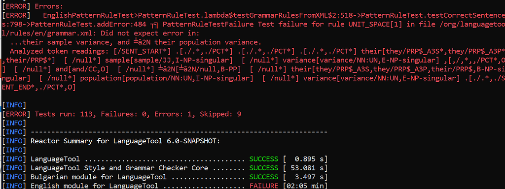 error when making tools - modification development -... Error on buliding the project - Development - LanguageTool Forum