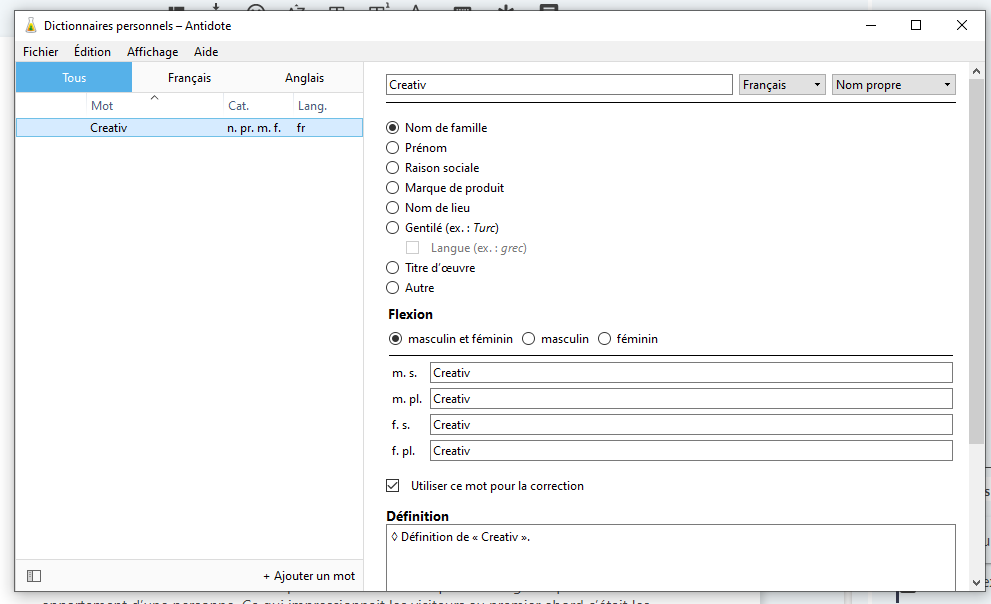 semantic data dictionary information in Specify dictionary semantic custom